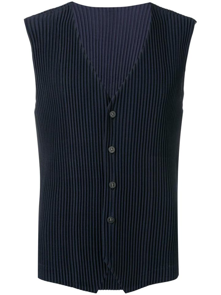 Homme Plissé Issey Miyake Ribbed Waistcoat - Blue