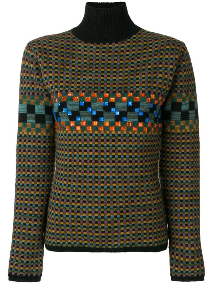 Jean Paul Gaultier Vintage Square Pattern Knit Jumper - Multicolour