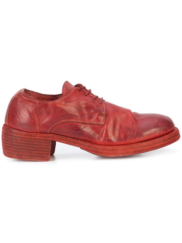 Guidi Lace-up Heeled Shoes - Red