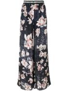 Just Cavalli Rose Print Trousers - Blue