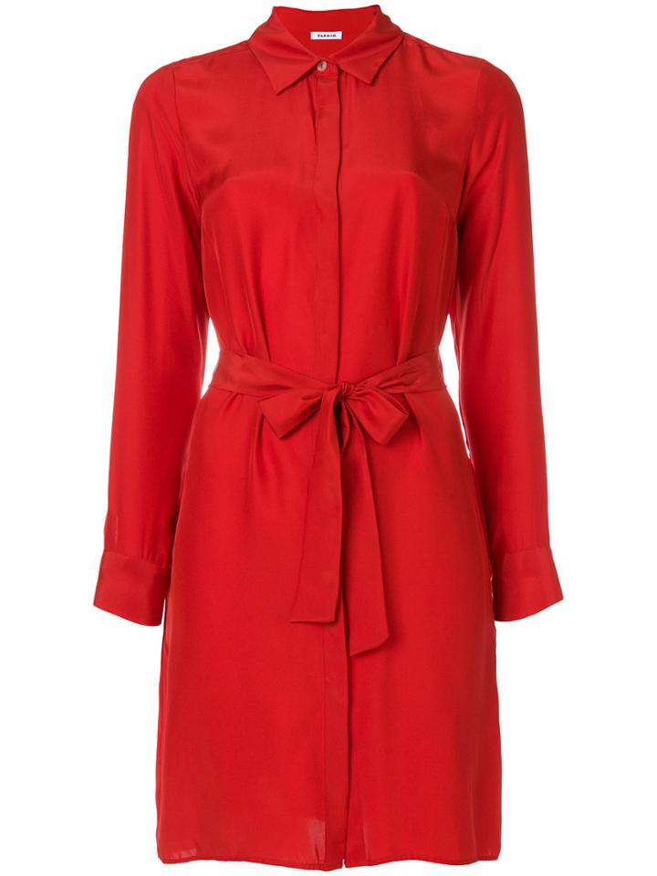 P.a.r.o.s.h. Tie Waist Shirt Dress - Red