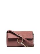 Chloé Pink Faye Leather Clutch Bag