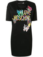 Love Moschino Butterfly Logo Shift Dress - Black