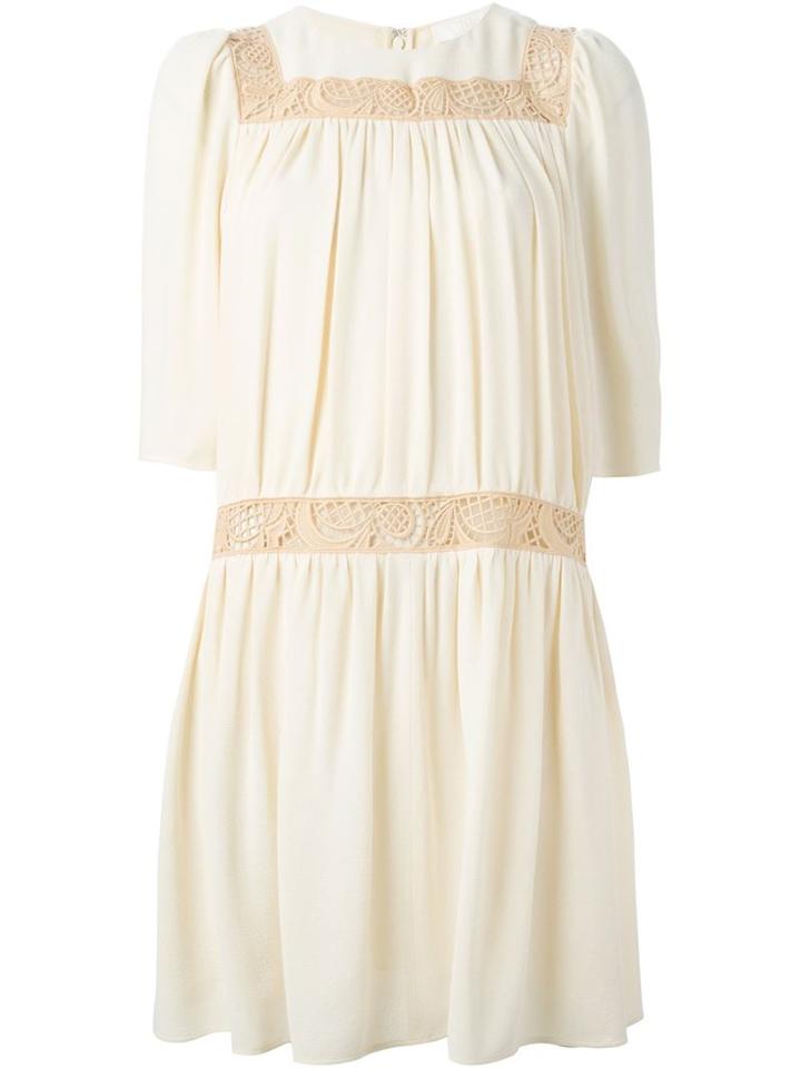 Chloé Vanilla Dress, Women's, Size: 42, Nude/neutrals, Polyester/acetate/viscose