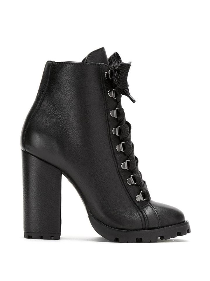 Schutz High Lace-up Boots - Black