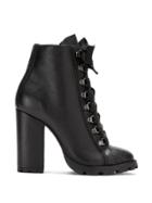 Schutz High Lace-up Boots - Black