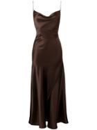 Alessandra Rich Embellished Strap Dress - Brown