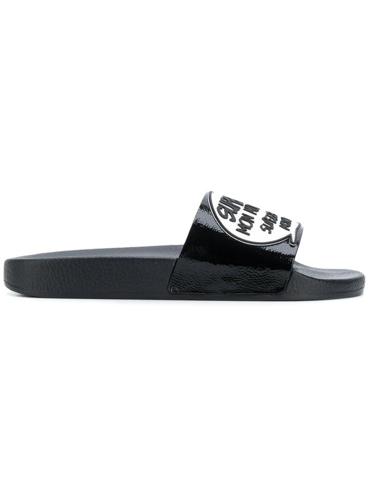 Moncler Comic Print Slides - Black