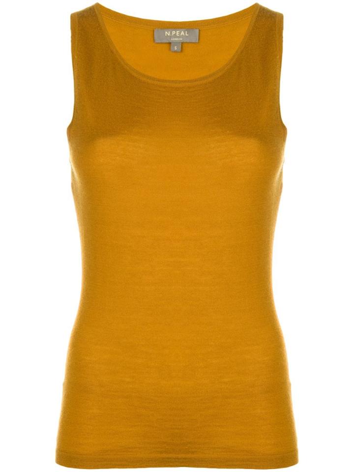 N.peal Fine-knit Top - Yellow & Orange
