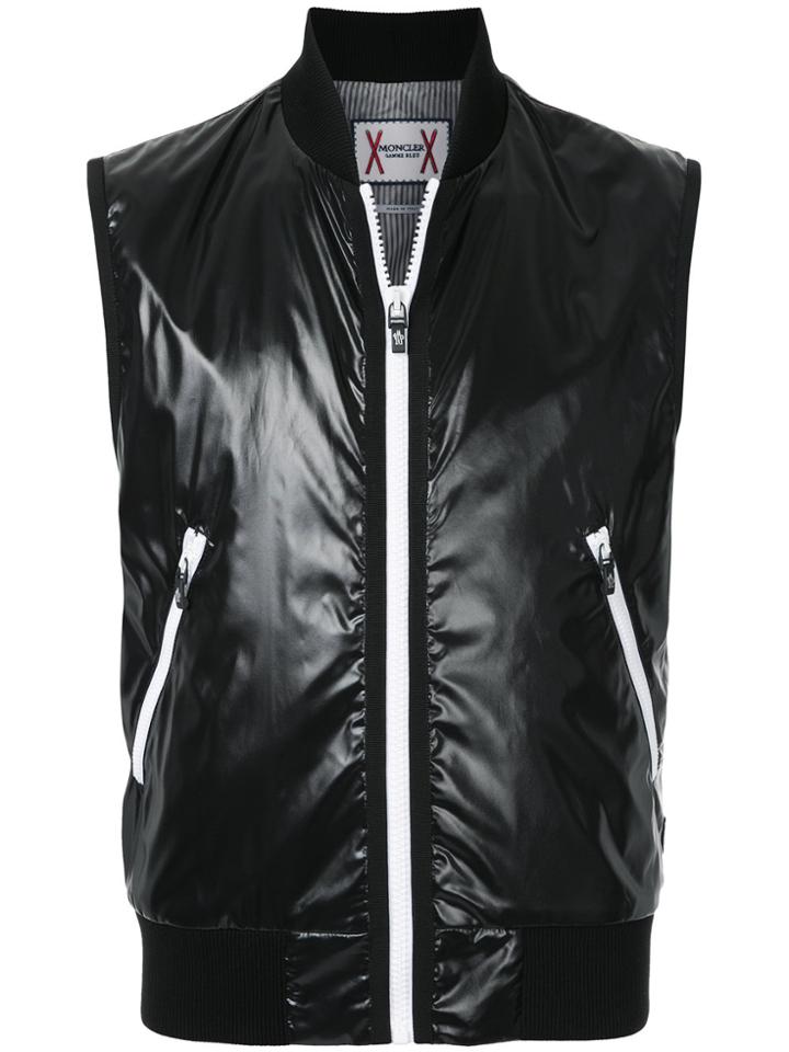 Moncler Gamme Bleu Ribbed Trim Gilet - Black