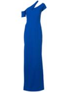 Mugler - Shoulder Slash Evening Gown - Women - Polyester/viscose - 36, Blue, Polyester/viscose