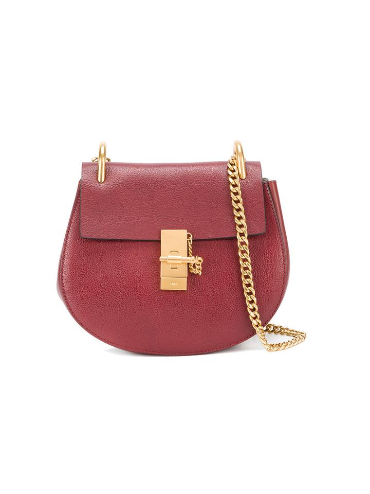 Chloé Grained Drew Shoulder Bag, Women's, Red, Goat Skin/calf Leather/calf Suede