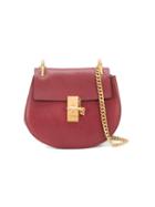 Chloé Grained Drew Shoulder Bag, Women's, Red, Goat Skin/calf Leather/calf Suede
