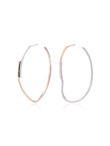 Kova Rose And White Gold Hoop Earrings - Pink & Purple