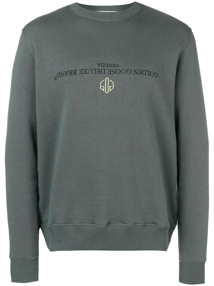 Golden Goose Deluxe Brand Logo Print Sweatshirt - Green
