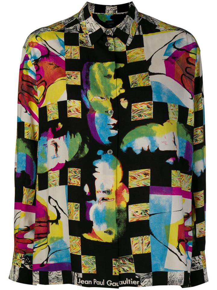 Jean Paul Gaultier Vintage Gaultier Face Print Shirt - Black