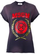 Msgm Msgm Print T-shirt, Women's, Size: Xs, Blue, Cotton