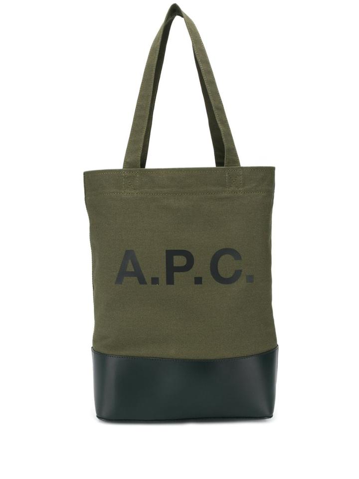A.p.c. Logo Print Tote - Green