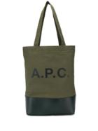 A.p.c. Logo Print Tote - Green