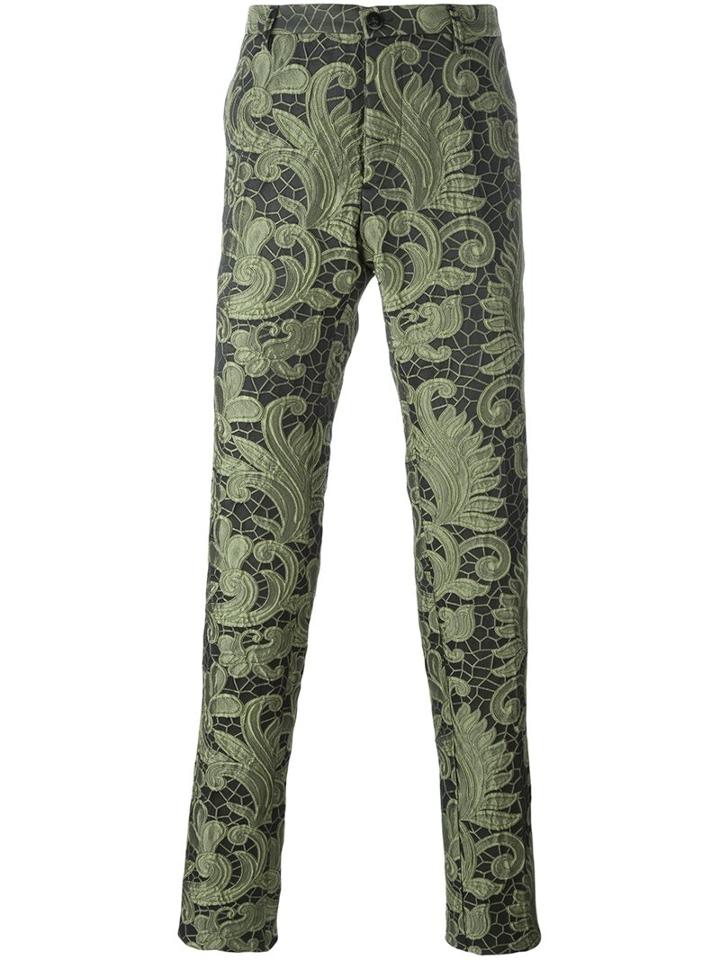 Christian Pellizzari Paisley Lace Trousers