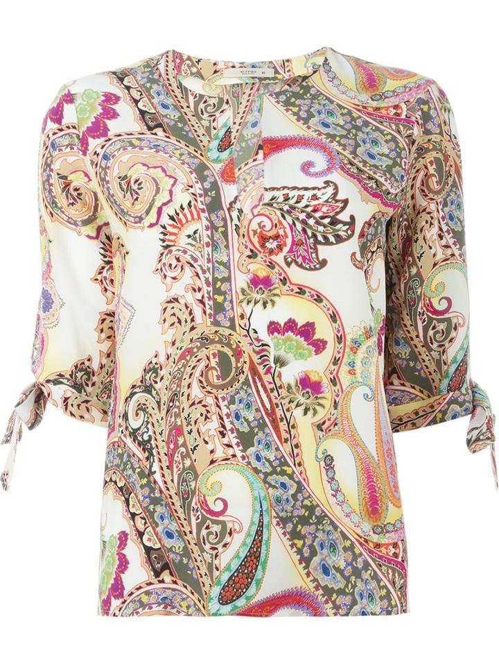 Etro Sleeve Knot Printed Blouse, Women's, Size: 48, Silk
