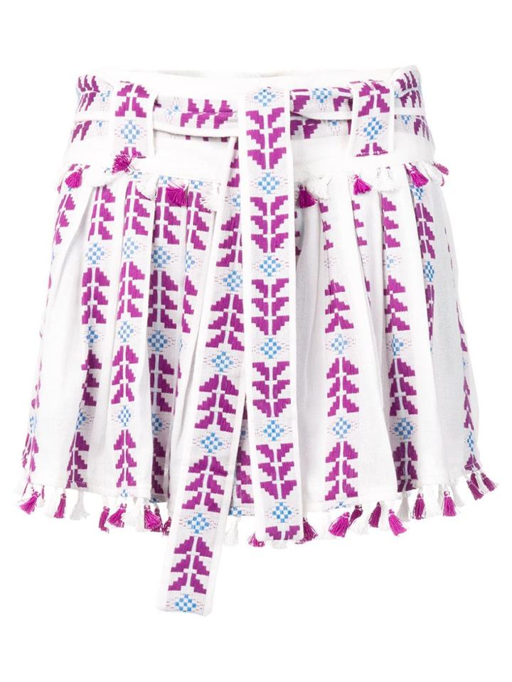 Dodo Bar Or Embroidered Pleated Skirt - Purple