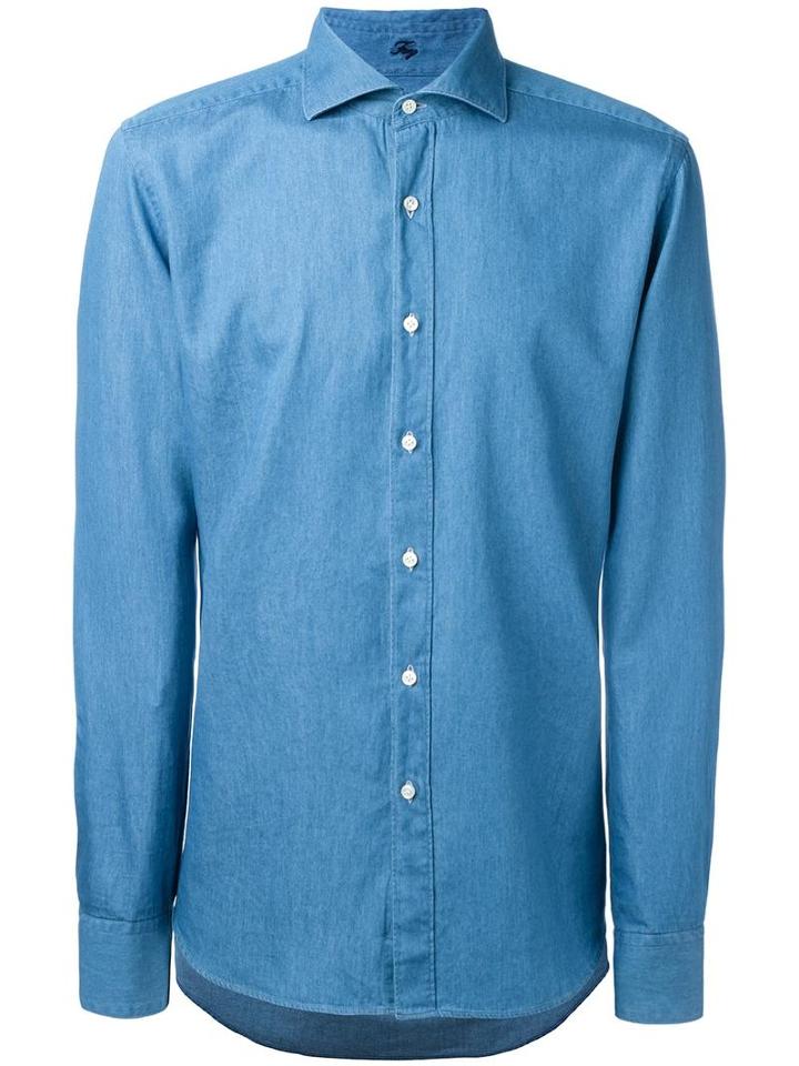 Fay Denim Shirt, Men's, Size: 41, Blue, Cotton