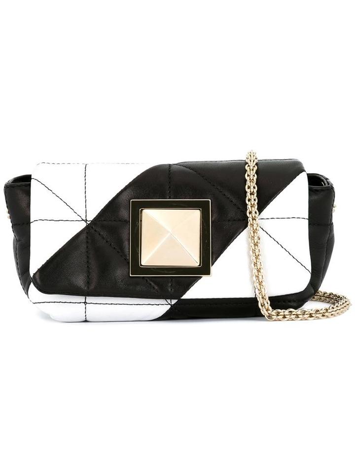 Sonia Rykiel Striped Quilted Cross Body Bag, Women's, Black, Calf Leather