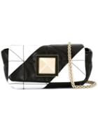 Sonia Rykiel Striped Quilted Cross Body Bag, Women's, Black, Calf Leather