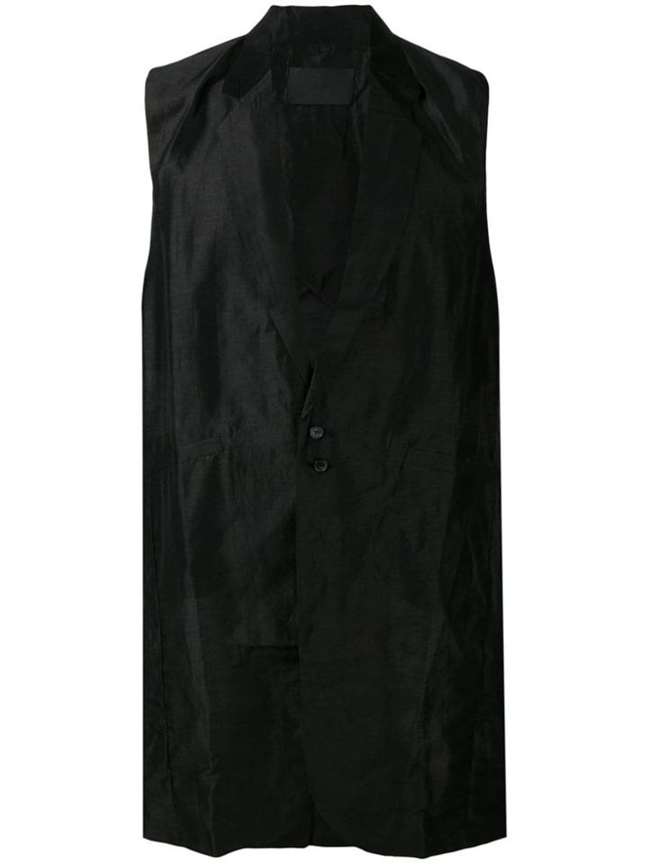 Joe Chia Longline Vest Coat - Black
