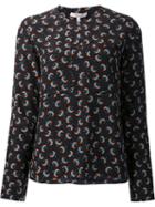 Dorothee Schumacher Bird Print Blouse, Women's, Size: 3, Blue, Silk