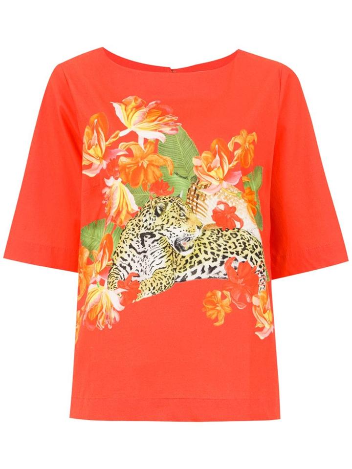 Isolda Luiza Placement Printed Top - Yellow & Orange