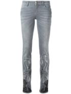 Philipp Plein Embellished Jeans, Women's, Size: 26, Grey, Cotton/spandex/elastane