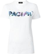 Dsquared2 Pacific Print T-shirt, Women's, Size: Xs, White, Cotton/linen/flax