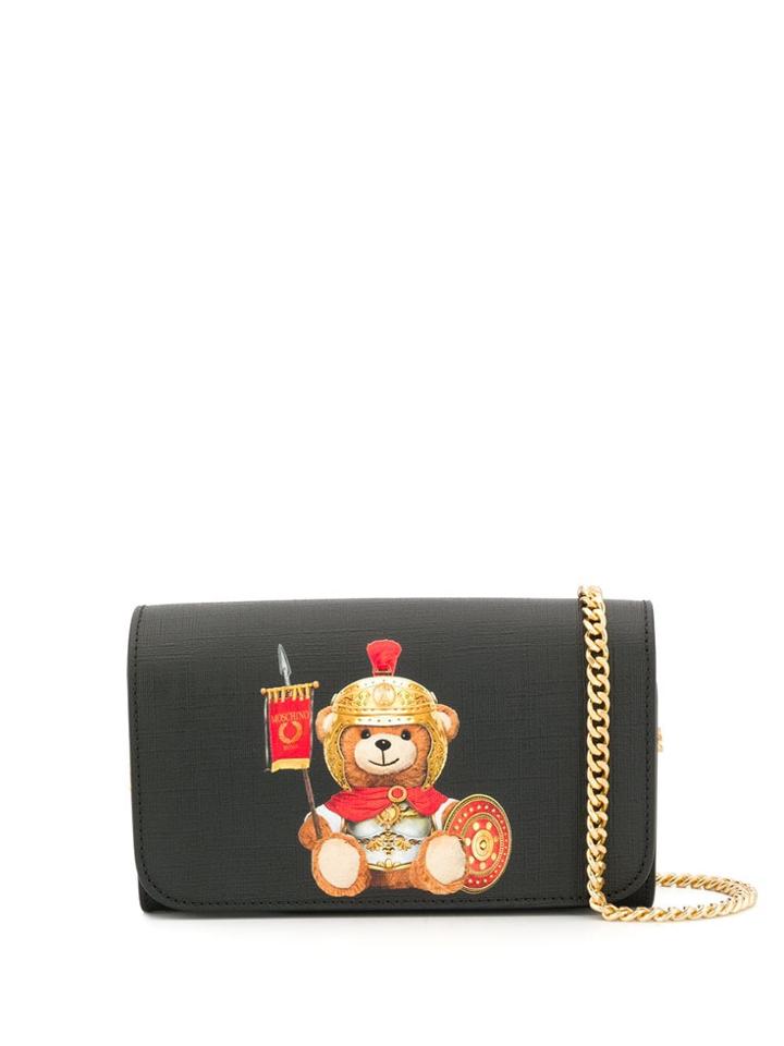 Moschino Bear Print Shoulder Bag - Black