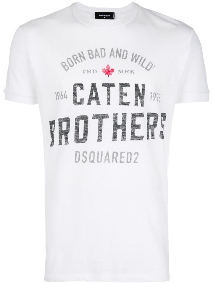 Dsquared2 Caten Brothers Print T-shirt - White