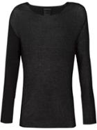 Ann Demeulemeester Sheer Long Sleeve T-shirt, Men's, Size: Medium, Black, Cotton/nylon
