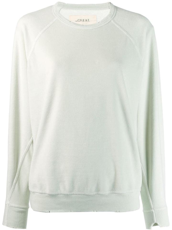 The Great. Velour College Sweatshirt - Green