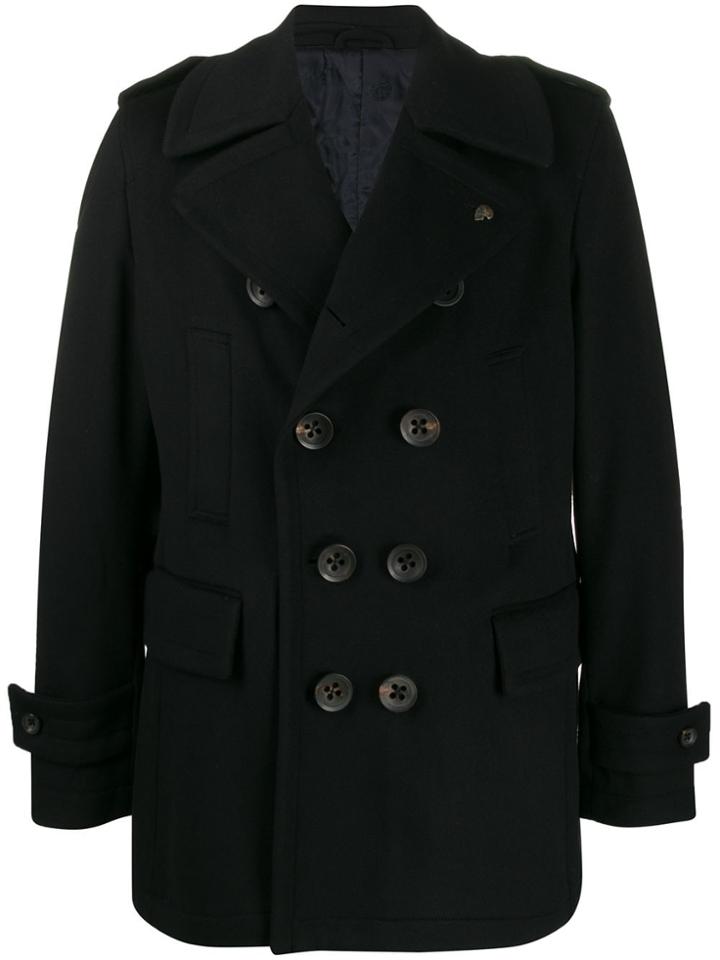 Gabriele Pasini Short Wool Peacoat - Black