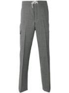Thom Browne Drawstring Tailored Trousers, Men's, Size: 2, Grey, Cupro/wool