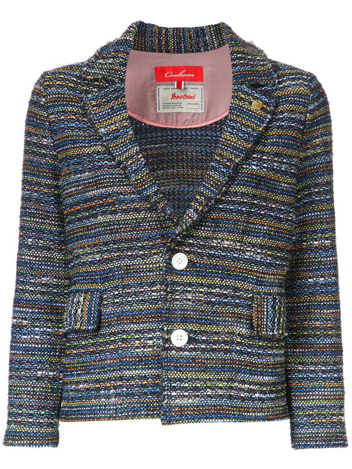 Coohem Lightweight Tweed Jacket, Women's, Size: 40, Blue, Cotton/acrylic/nylon/paper Yarn