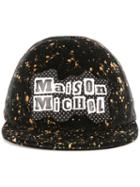 Maison Michel Logo Cap, Men's, Size: Medium, Black, Wool Felt
