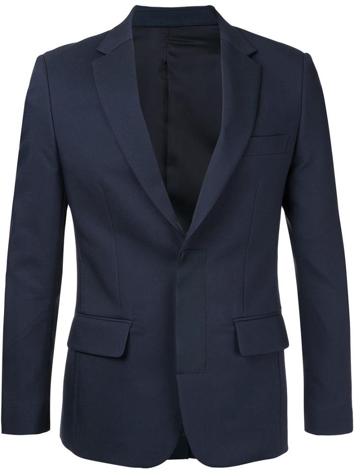 Fitted Blazer - Men - Cotton/nylon - 2, Blue, Cotton/nylon, Yoshio Kubo