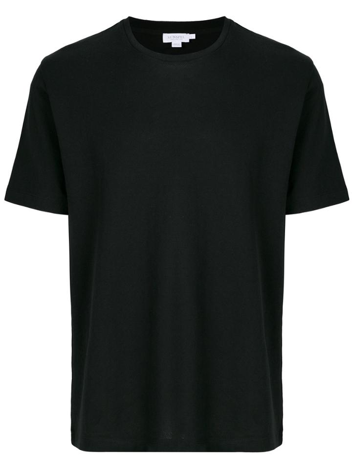 Sunspel Riviera Mesh Crew Neck T-shirt - Black