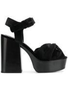 Sonia Rykiel Draped Velvet Platform Sandals - Black