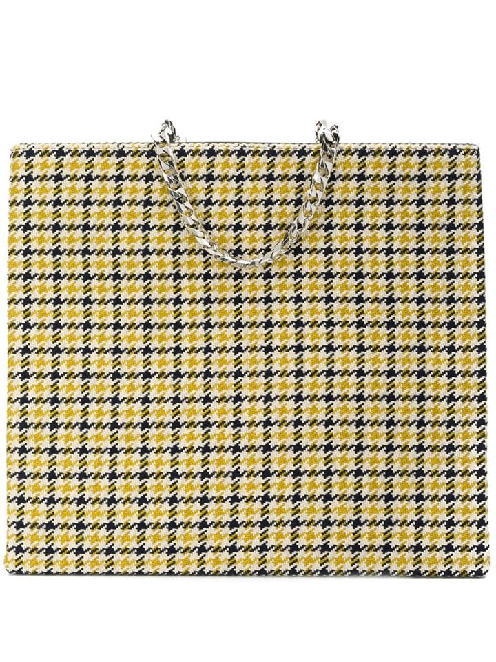 Victoria Beckham Tweed Shopping Tote - Yellow