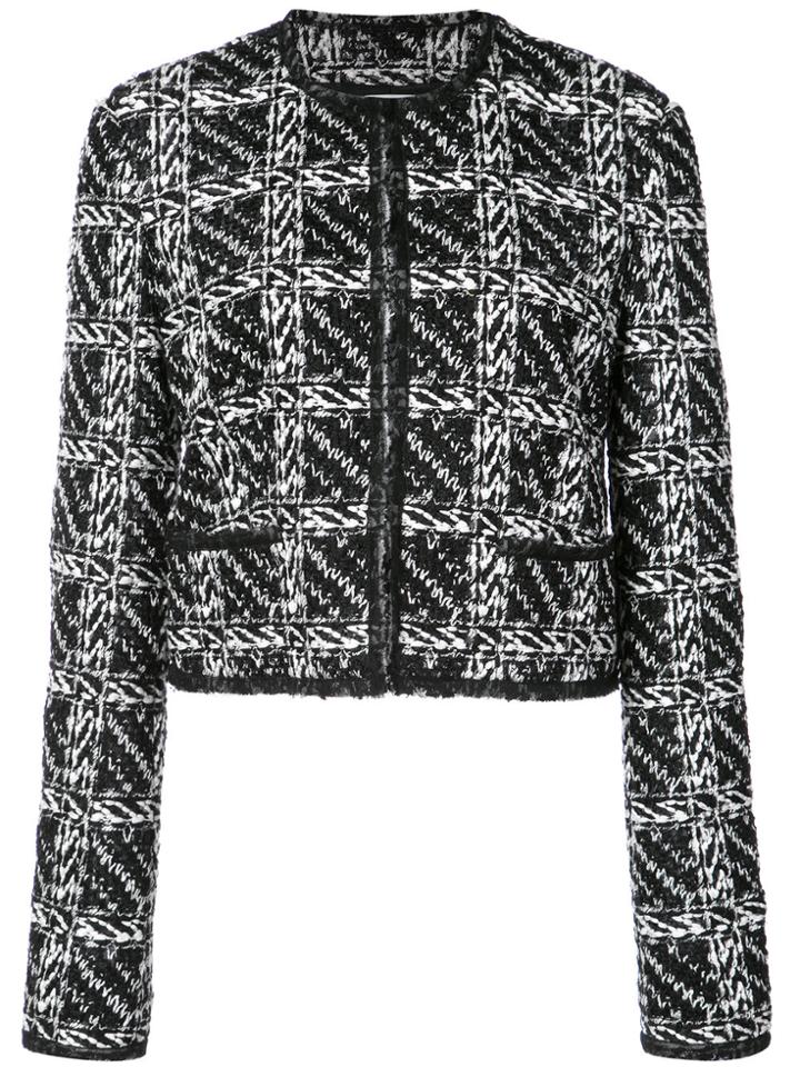 Thom Browne Cardigan Jacket With Slashed Tulle Binding In Embroidered