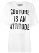 Moschino Printed Loose Fit T-shirt, Women's, Size: 36, White, Cotton