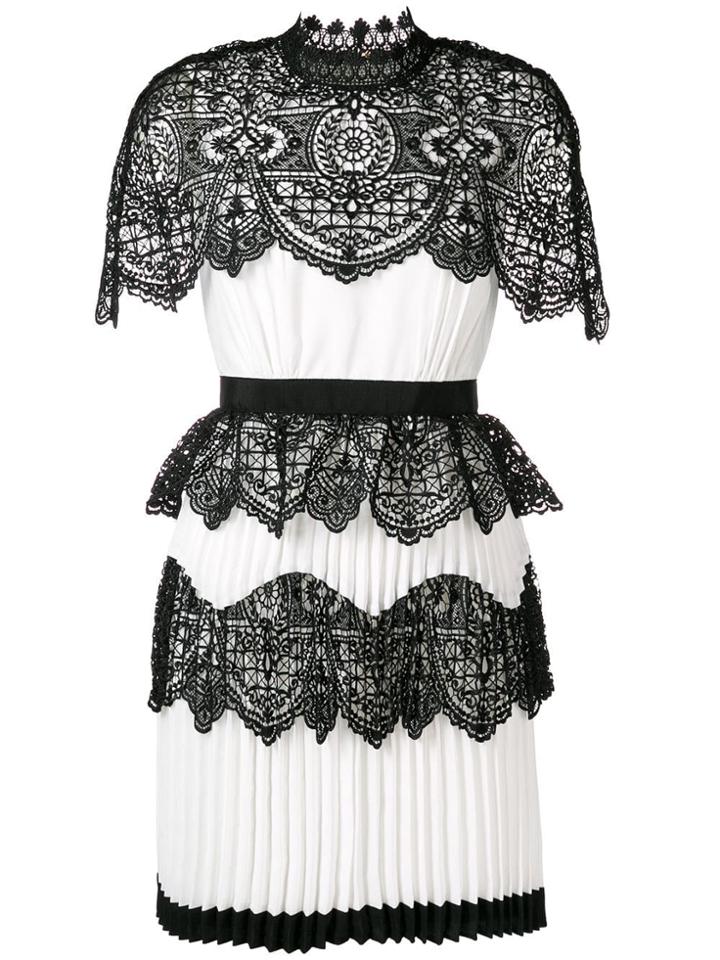 Self-portrait Cape Mini Dress - White