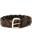 Orciani Braided Buckle Belt, Men's, Size: 95, Brown, Leather